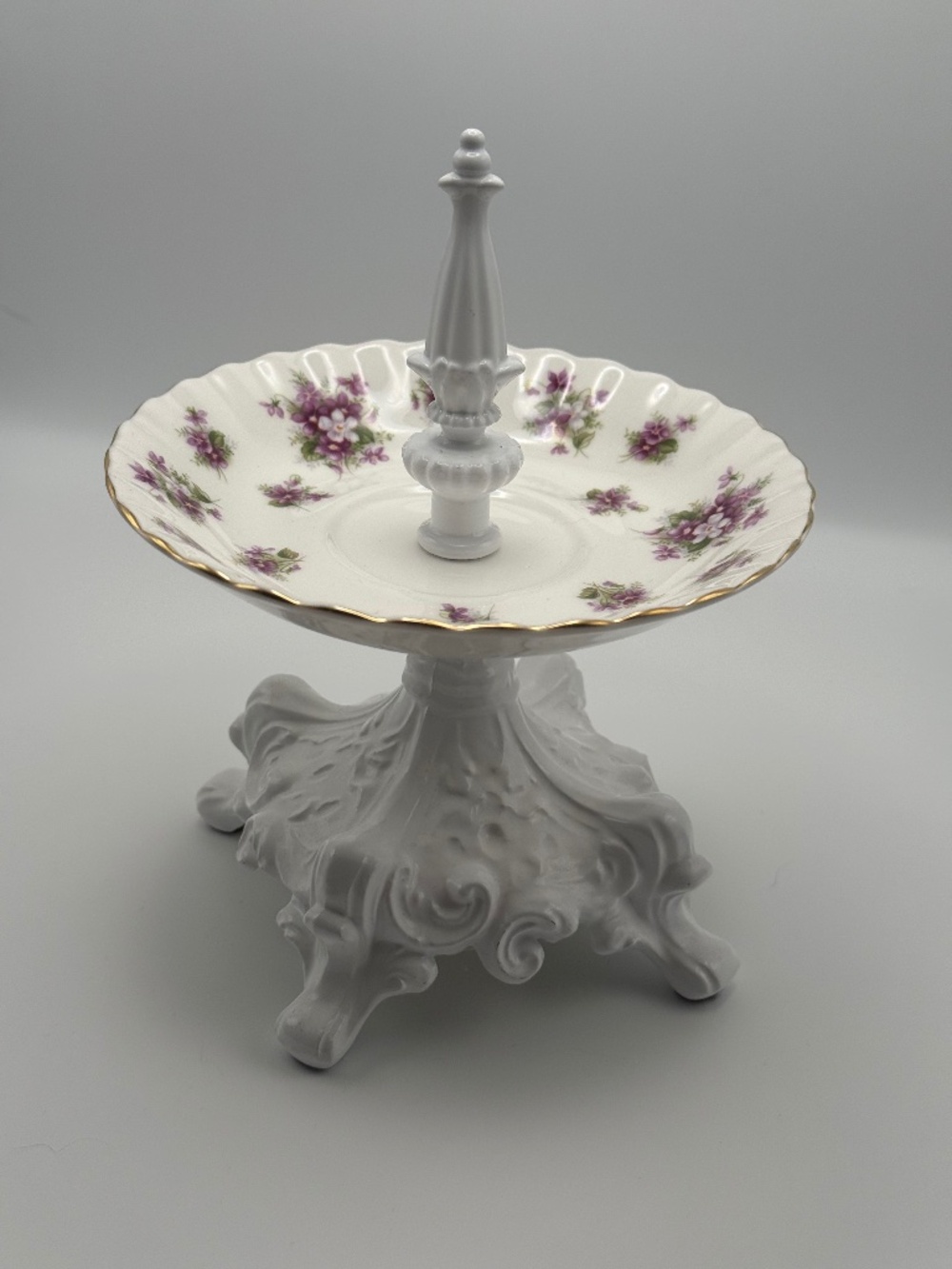 Paige Smith Vintage Sweet Violets Royal Albert Saucer Ring Holder